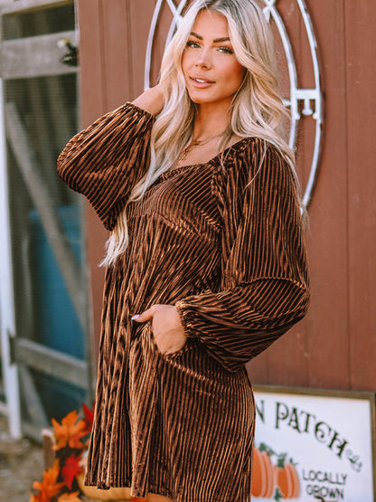 Elegant Velvet Backless Dress