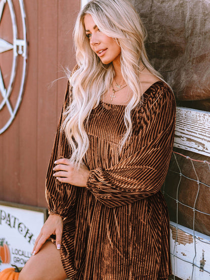 Elegant Velvet Backless Dress