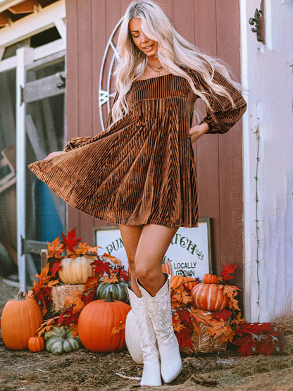 Elegant Velvet Backless Dress